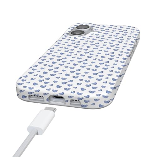 Casely iPhone 17 Case | Lovebug | Blue Hearts | Compatible with MagSafe | Classic Ultra Slim Design - color: Lovebug | Blue Hearts