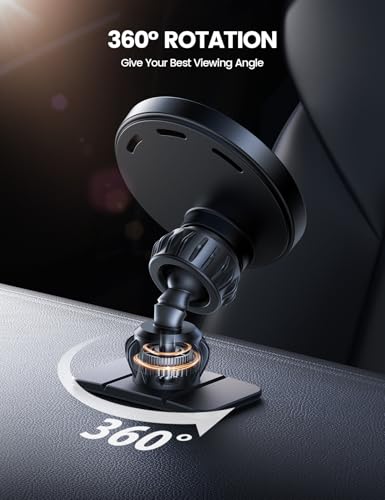 Lamicall 15W for MagSafe Car Mount Charger Vent Dashboard 360° for iPhone - color: Black