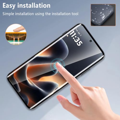 3-Pack for Motorola Moto Edge 70 Pro / 70 Fusion Screen Protector Tempered Glass, 3D Full Edge Coverage Film, 9H Hardness Bubble-Free Film, AUUYYA Anti-Scratch Protective Glass for Moto Edge 70 Pro 5G - size: Moto Edge 70 Pro