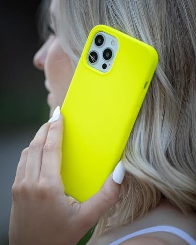 FELONY CASE for iPhone 14 Plus Neon Yellow MagSafe Liquid Silicone Case | Soft Touch Slim Cover with Anti-Scratch Microfiber Lining, 360° Shockproof & Full Body Protection - color: Neon Yellow, size: iPhone 14 Plus w MagSafe
