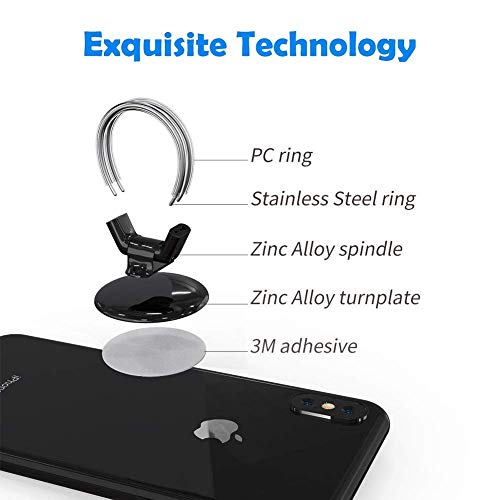AirFly Phone Finger Ring Holder, 4 in 1, Universal Metal Phone Ring, Table Stand Kickstand, Car Vent Mount, Finger Grip Compatible All Smartphones (Rose)