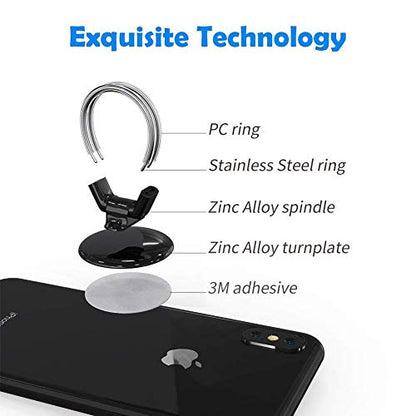 AirFly Phone Finger Ring Holder, 4 in 1, Universal Metal Phone Ring, Table Stand Kickstand, Car Vent Mount, Finger Grip Compatible All Smartphones (Rose)