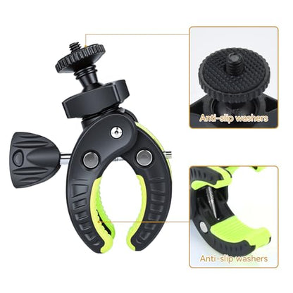 UTEBIT Super Clamp Camera Mount Kit for Gopro, with 1/4'' Screw Head - color: Black + Green