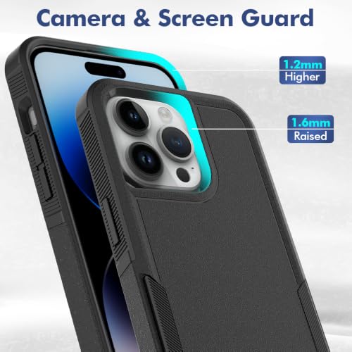 Heavy‑Duty Rugged Anti‑Drop Shockproof Protective Phone Case for iPhone 15 Pro Max, Durable Protective Shell, Black - color: Black, size: iPhone 15 Pro Max