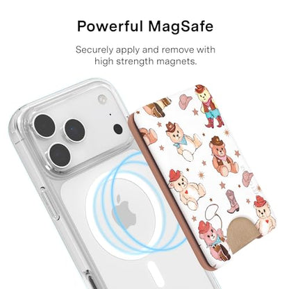VELVET CAVIAR compatible with MagSafe Wallet 2.0 | Magnetic Card Holder Wallet for iPhone 17/16/15/14/13/12 or Phone Cases compatible with MagSafe | Cowboy Teddy - color: Cowboy Teddy