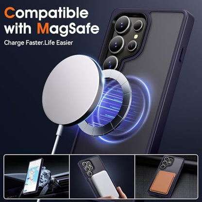 Oterkin Magnetic Samsung Galaxy S26 Ultra Case, Dark Purple | Matte, Compatible with MagSafe, Frosted Translucent, Shockproof Anti-Scratch Slim Fit, Military Grade Protection - color: S26 Ultra-Dark Purple, size: Galaxy S26 Ultra Case 6.9''
