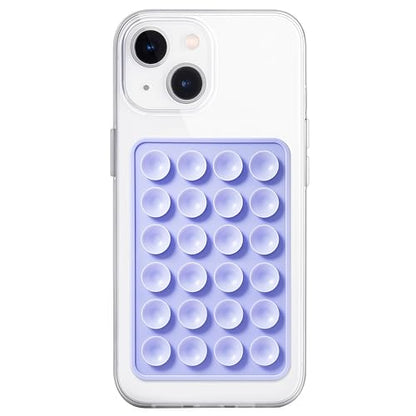Anteel Silicone Suction Phone Case Mount, Non Slip Sticky Phone Grip for Cellphone, Silicon Adhesive Suction Cup Phone Mount, Strong Grip Holder for Selfies and Videos (Lavender) - color: Lavender