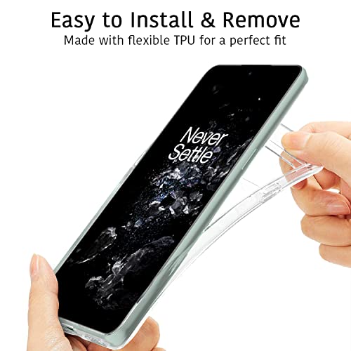 CoverON Designed for OnePlus 10T Case Clear, Slim Crystal Clear TPU Rubber Flexible Soft Skin Cover Protective Sleeve Fit 1+ OnePlus 10T 5G Phone Case - Transparent