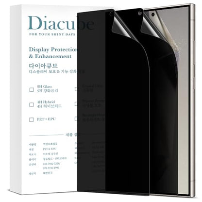 For Samsung Galaxy S24 Ultra [Upgraded 27°] Privacy Screen Protector [2 PACK][Fast Fingerprint ID Unlock][Anti-Spy PET Film][Easy Installation with Alignment Jig] [Scratch Resistant] - size: Galaxy S24 Ultra