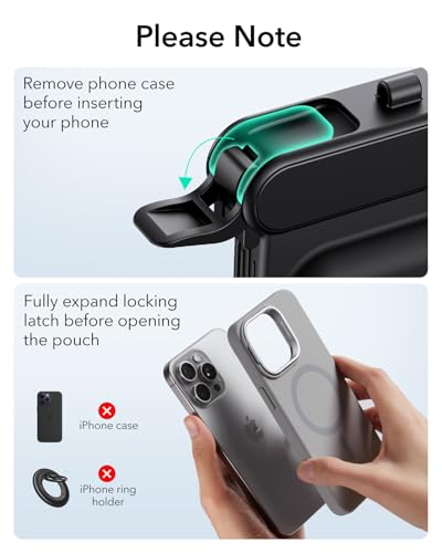 ESR Waterproof Phone Pouch for iPhone 13 Pro / 14 Pro / 15 Pro, Black | Underwater Touch Sensitivity, IPX8 Floating Waterproof Cellphone Case with Lanyard, Dry Bag for Snorkeling - color: Black