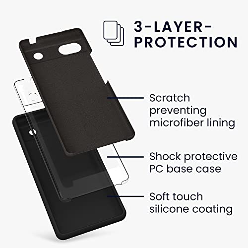 kwmobile Case Compatible with Google Pixel 6a Case - TPU Silicone Phone Cover with Soft Finish - Black Matte - color: black matte, size: Pixel 6a