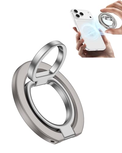 Magnetic Phone Grip Stand for Back of Phone, Pixel 10 Pro Snap Ring Holder - color: Grey