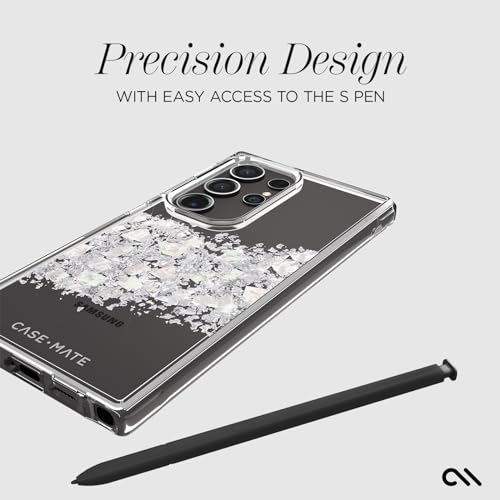 Case-Mate Samsung Galaxy S24 Ultra Case [6.8"] [12ft Drop Protection] [Wireless Charging] Touch of Pearl Phone Case for Samsung Galaxy S24 Ultra - Luxury Bling Glitter, Anti-Scratch, Shockproof, Slim - color: Touch of Pearl