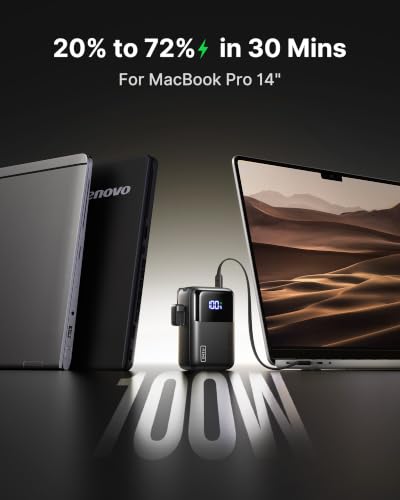 INIU Laptop Power Bank, Smallest 25000mAh 100W Fast Charging Battery Pack - color: Metallic Coffee