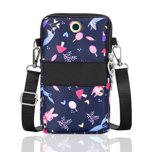 BIAOTIE Lightweight Small Crossbody bags Cell Phone Purses Travel Pouch Shoulder Bag for Women - color: Black Mushroom