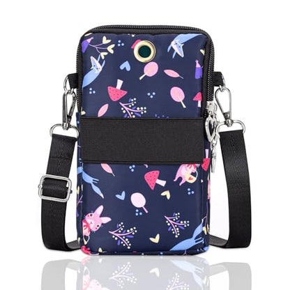 BIAOTIE Lightweight Small Crossbody bags Cell Phone Purses Travel Pouch Shoulder Bag for Women - color: Black Mushroom