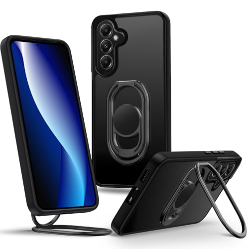 Shields Up for Samsung Galaxy S25 FE Case with Stand, Galaxy S25 FE Case with Double Ring Holder [Adjustable & Foldable] Protective Translucent Matte Cover for Samsung S25 FE- Frosted Black - color: Frosted Black, size: Galaxy S25 FE