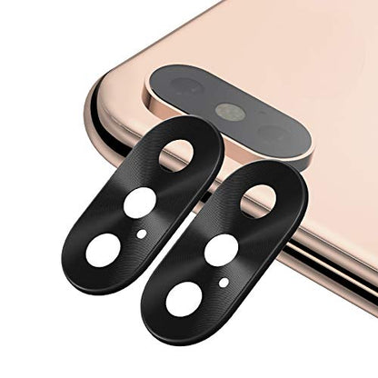 For iPhone XS/XS Max Camera Lens Protector - [2 Pack] Premium Aluminum Alloy Back Rear Camera Lens Screen Cover Case Shield - Black - color: Black-iPhone XS/XS Max