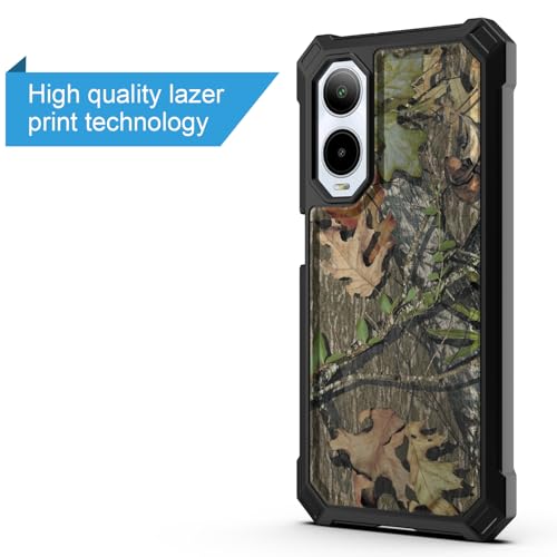 for Cricket Debut S3 Phone Case (U572AC)/AT&T Vista 2 (U572AA) w/[Built-in Screen Protector] Dual Layer Shockproof [Military-Grade][Full-Body] Protective Cover for Teen Women Man Hunt Tree Camo Leaf - color: BLD IN TREE BROWN