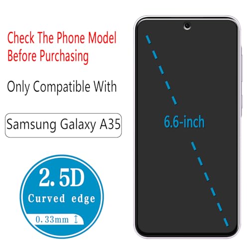 2+2 Pack Screen Protector for Samsung Galaxy A35 5G Tempered Glass - color: Clear-Galaxy A35 5G