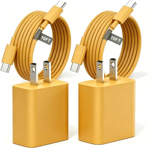 iPhone 17 16 15 Charger Fast Charging 10FT, 20W USB C Charger Block & Cable - color: Yellow