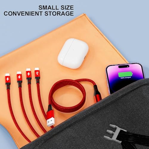 MJXIANG Multi USB C Cable Fast Charging 4 in 1, 4ft USB C Splitter Cable - color: 4FT/2Pack(Red)