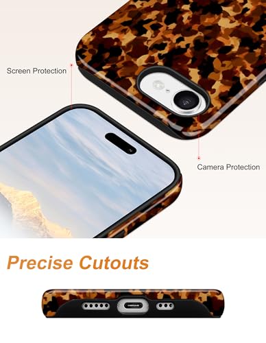 Jusy Magnetic Tortoise Shell Phone Case for iPhone 16 Pro Max,Fragment | Compatible with MagSafe,Cute Aesthetic Tortoise Shell Design,TPU and PC Protective Shockproof Cover - color: Fragment
