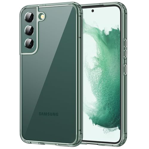 JETech Case for Samsung Galaxy S22, Anti-Yellowing, Green | Shockproof Protection, Scratch Resistant Hard PC Back, Durable Transparent TPU Bumper - color: Green