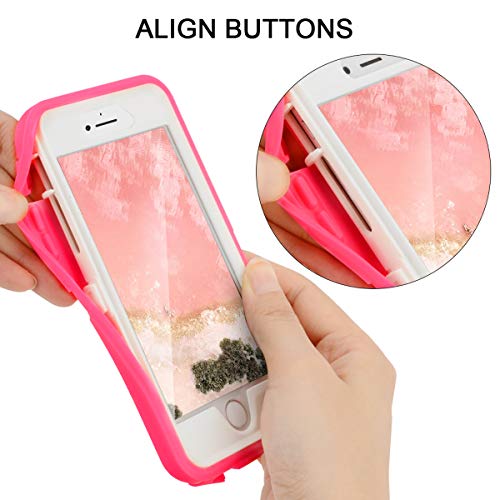 MAXCURY with iPhone 6 Case iPhone 6s Case Heavy Duty Shockproof Series Case for iPhone 6/6S (4.7")-V2 with Built-in Screen Protector Compatible with All US Carriers - Rose/White - color: Rose/White