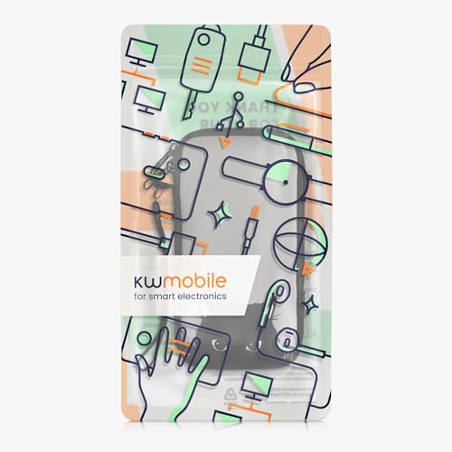 kwmobile Neoprene Sleeve for Smartphone Size XXL - 7" - Shock Absorbing Pouch Case - Protective Phone Bag - Curious Cat Grey/Black - style: Curious Cat 22-01
