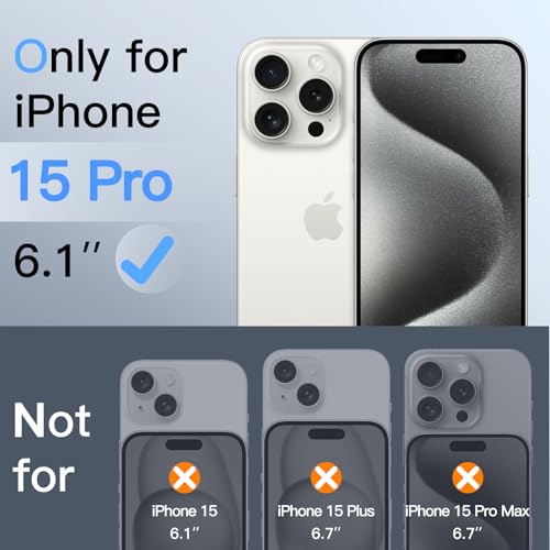 JETech 360° Privacy Screen Protector for iPhone 15 Pro, 2-Pack - size: iPhone 15 Pro
