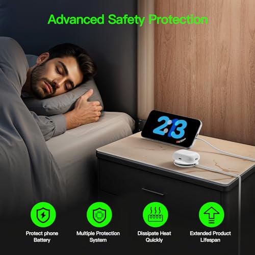 New for 15W MagSafe Charger: Magnetic Wireless Charging Pad for iPhone 17 16 15 14 13 12 Series AirPods 4-2 Pro, Strong Magnet, with PD20W Charging Block, Ultra-Thin Portable(2Pack 5FT) - color: Warm white