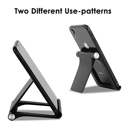 Cell Phone Stand Holder Multi-Angle Adjustable Phone Desk Stand Tablet Holder for iPhone 17 16 15 14 13 12 11 Pro Max XS XR 8 Plus 6 7 Galaxy S22 S21 S20 S10 S9 Edge Android Smartphone - color: Black