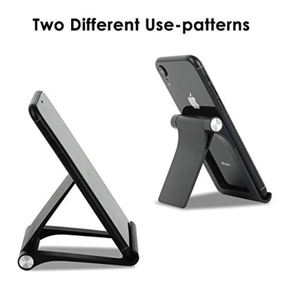 Cell Phone Stand Holder Multi-Angle Adjustable Phone Desk Stand Tablet Holder for iPhone 17 16 15 14 13 12 11 Pro Max XS XR 8 Plus 6 7 Galaxy S22 S21 S20 S10 S9 Edge Android Smartphone - color: Black