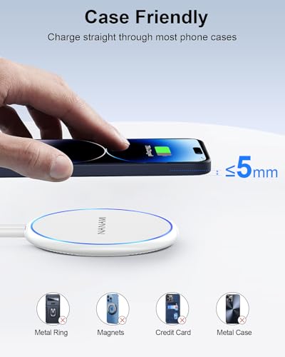 NANAMI 10W Max Wireless Charger Pad for iPhone, Samsung and Other Devices - color: White