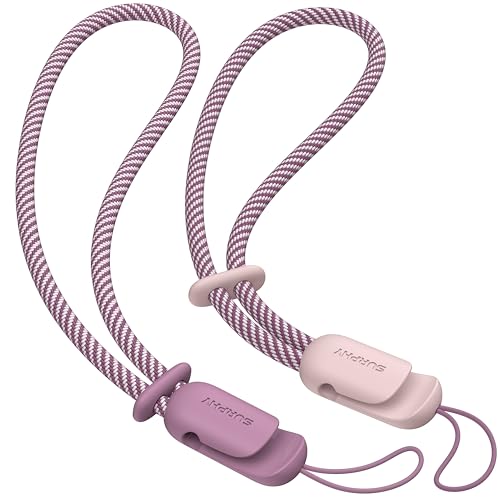 SURPHY 2 Pack Phone Lanyard, Phone Wrist Strap for Case, Camera Wrist Strap - color: Pink & Lilac Purple