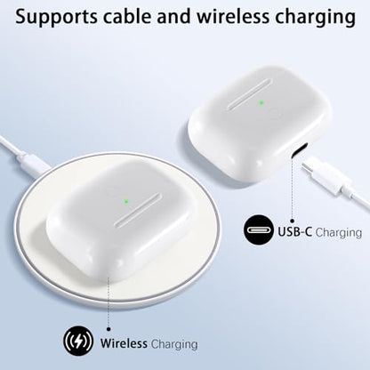 Wireless Charging Case Replacement Compatible with AirPod Pro 1st & 2nd Generation, Air Pod Pro 1 2 Charger Case with Bluetooth Pairing Sync Button,with USB-C Charging