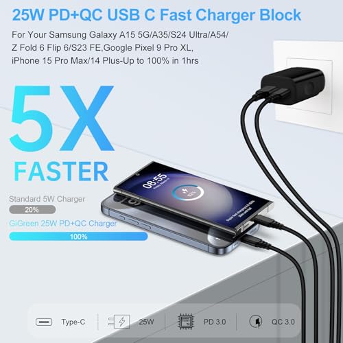 25W Samsung Fast Charging Block Type C Wall Adapter Plug for Samsung Galaxy