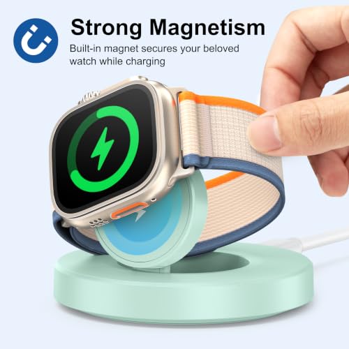 Upgraded for Apple Watch Charger, Foldable Travel Fast Charging Dock - color: Mint Green, size: USB A