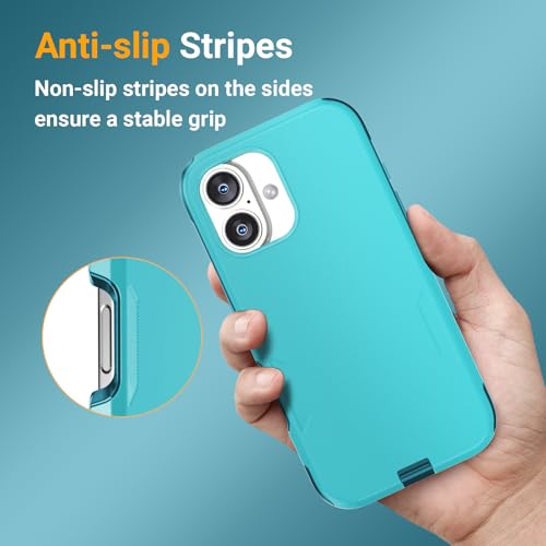 jaroco Magnetic for iPhone 16 Case Heavy Duty Rugged Dual-Layer Teal - color: Teal, size: iPhone 16
