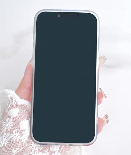 Qokey Cover for iPhone 13/14 6.1 Inch, Clear Glitter Flower for Women Girls with 360 Degree Rotating Ring Kickstand, Soft TPU Shockproof Non-Yellowing Case, Powder Blue Floral - color: Powder Blue