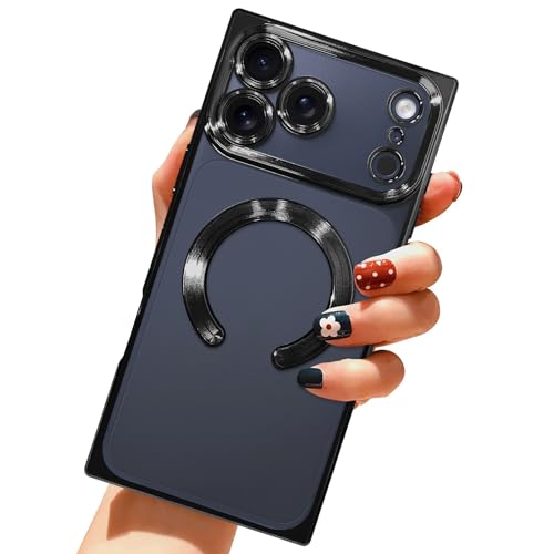 LSL Case for iPhone 17 Pro Max [Compatible with MagSafe] - Black | Soft TPU Bumper Anti-Drop Anti-Scratch Shockproof Protective Slim Luxury Plating Clear Magnetic Cover for Women Girls Men - color: Black, size: for iPhone 17 Pro Max