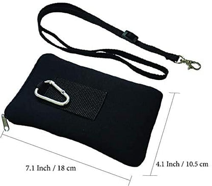 Tainada Dual Zipper Neck Phone Holder Pouch w/Belt Loop (Marble White) - color: Marble White