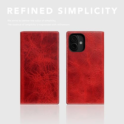 SLG D7 Italian Wax Leather Wallet Case for iPhone 16 - [2-in-1] Handcrafted Detachable Diary Style with Magnetic MagSafe Back Cover, Gift Box Included (Red) - color: [D7 Wax] Red, size: iPhone 16
