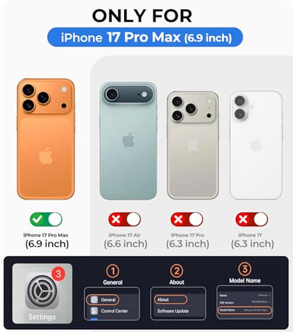 Magnetic for iPhone 17 Pro Max Case with Integrated Camera Protection, [Seamless Work with Magsafe] [Military Grade Shockproof] [Covered Camera Control Button] for iPhone 17 Pro Max 6.9'', Ultramarine - color: Ultramarine