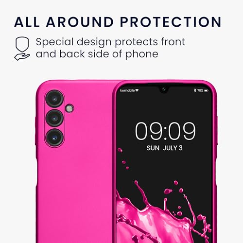 kwmobile Case Compatible with Samsung Galaxy A14 5G Case -Soft TPU Back Phone Cover - with Metallic Look - Metallic Pink - color: metallic pink, size: Galaxy A14 5G