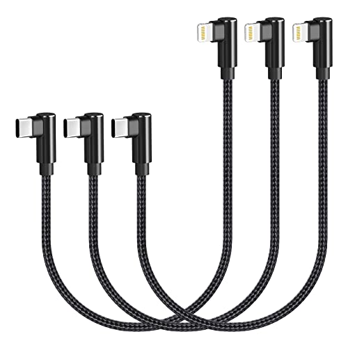 USB C to Lightning Cable 1ft MFi Certified 90 Degree iPhone Charger 3 Pack - size: 1FT