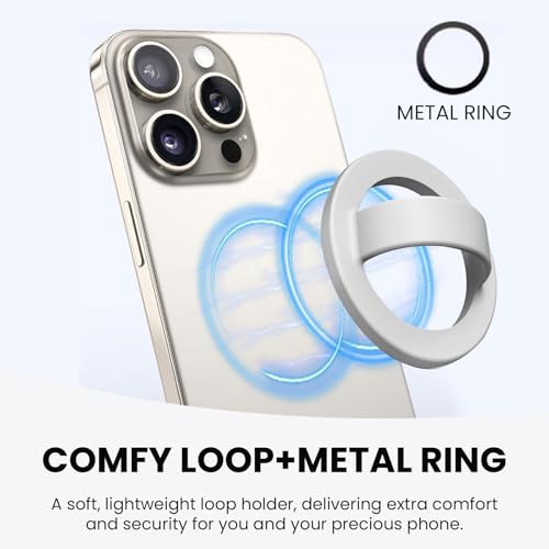 Magnetic Silicone Phone Grip Ring Holder Compatible with MagSafe Phone Case - color: Grey