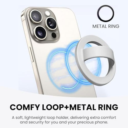 Magnetic Silicone Phone Grip Ring Holder Compatible with MagSafe Phone Case - color: Grey
