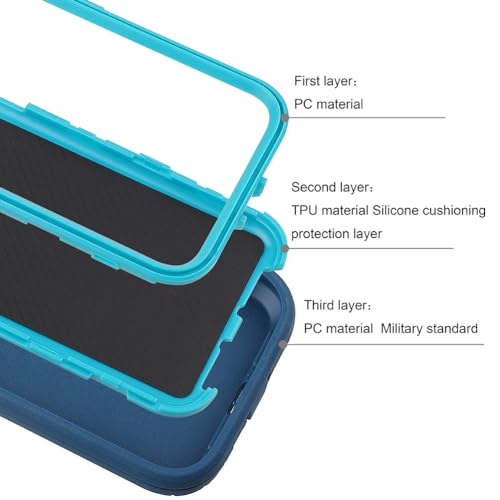 Co-Goldguard Case for iPhone XR Case 3-Layer Heavy Duty Bumper Cover Military Grade Drop Protection Shockproof Phone Case for iPhone XR 6.1 CyanGreen - color: CyanGreen